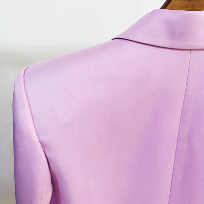 Women Loose fit Purple/Green Blazer + Mini Skirt Suit