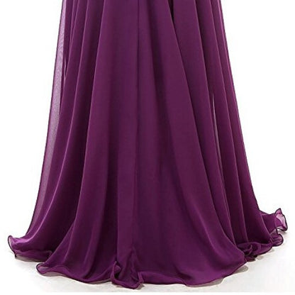 Off The Should Prom Dress with Beads Long Chiffon Party Gowns Starpless Evening Maxi Dress