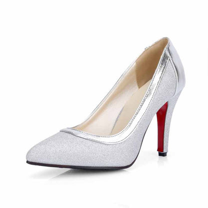 Pointed Toe Mid Heels Wedding Party Evening Dress Pumps for Women