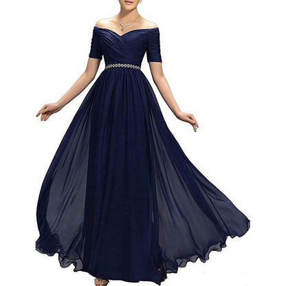 Womens Chiffon Bridesmaid Dress Aline Wedding Guest Gown