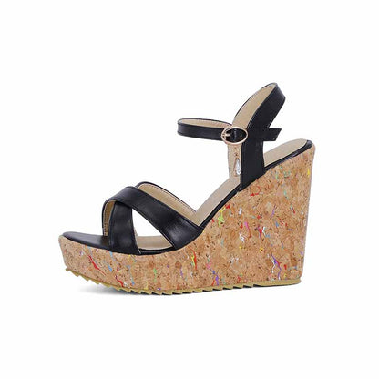 Women's Shoes Platform Heels Sandals Pu Wedge Chunky Heels