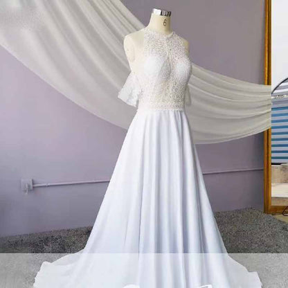 Bohemian Wedding Dresses Long Lace Applique Mermaid Bridal Beach Gowns