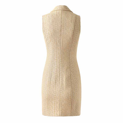 Double Breasted Gold Button Blazer Dress Women Mini Blazer Dresses