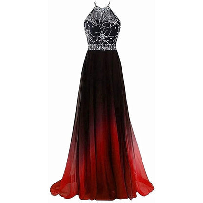 Women's Gradient Evening Prom A Line Bridesmaid Dress Custom Wedding Ball Gown