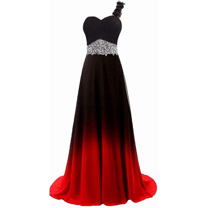 Women's Gradient Evening Prom A Line Bridesmaid Dress Custom Wedding Ball Gown