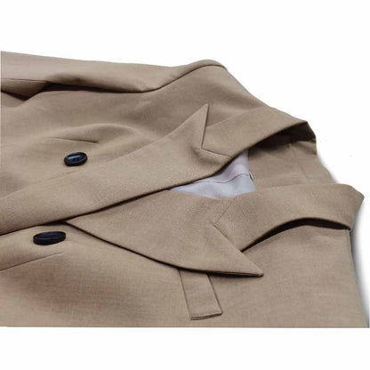 Women’s Two Pieces Blazer Office Lady Suit Set Work Blazer Jacket and Pant Khaki