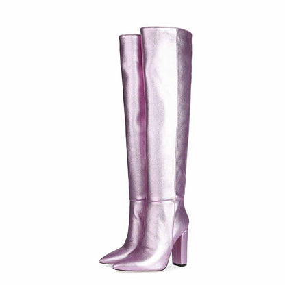 Women's knee high length luxury boots