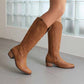 Embroidered Western Boots Chunky Heel Knee High Cowgirl Boots