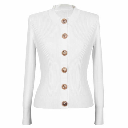 Women's Soft Knitted Jacket Crop Top Cardigan Sweater