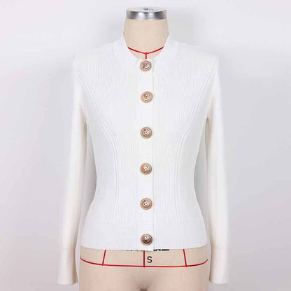 Women's Soft Knitted Jacket Crop Top Cardigan Sweater