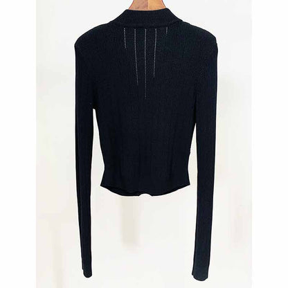 Women's Knitwear V Neck Tops Long Sleeves Cardigan Black, White, Khaki