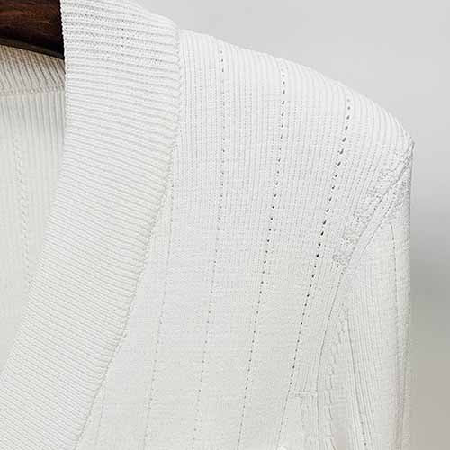 Women's Knitwear V Neck Tops Long Sleeves Cardigan Black, White, Khaki
