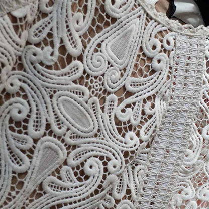 White Lace Dress Casual White Wedding Dress,Wedding Dinner Dress Boho Wedding Dress