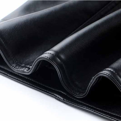 Womens PU Faux Leather Overalls Gold Buttons Dress Black Suspender Skirt