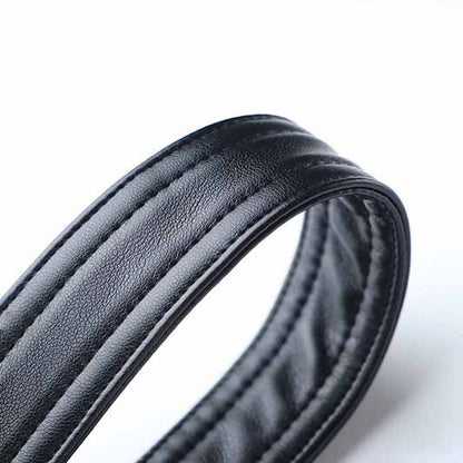 Womens PU Faux Leather Overalls Gold Buttons Dress Black Suspender Skirt