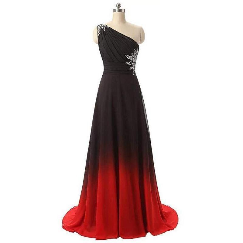 black and red ombre prom dress Sparkly Black to Red Ombre Sequin Ball Gown Prom Dress