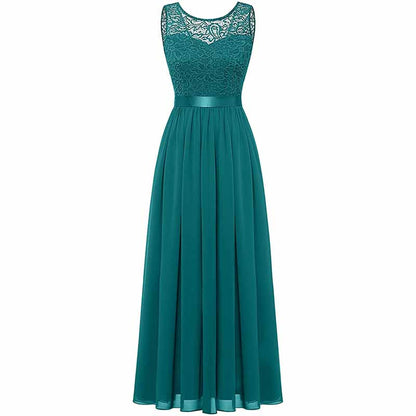 Women's Floral Lace Bridesmaid Dress A-line Swing Party Dress Short/Long Length