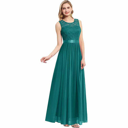 Women's Floral Lace Bridesmaid Dress A-line Swing Party Dress Short/Long Length