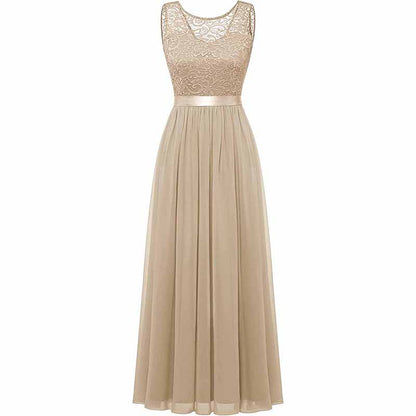 Women's Floral Lace Bridesmaid Dress A-line Swing Party Dress Short/Long Length