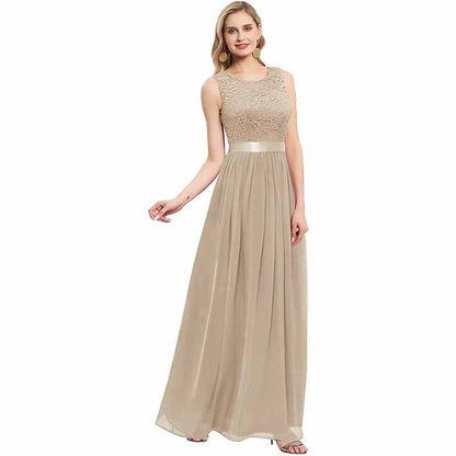 Women's Floral Lace Bridesmaid Dress A-line Swing Party Dress Short/Long Length