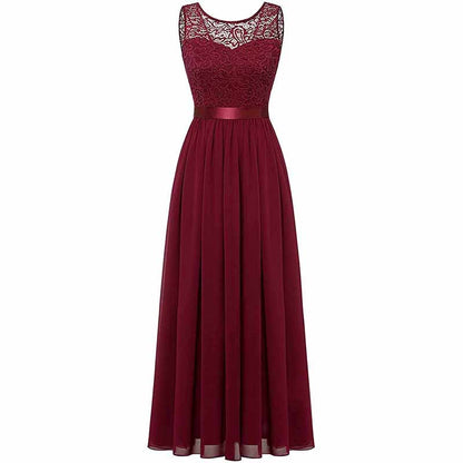 Women's Floral Lace Bridesmaid Dress A-line Swing Party Dress Short/Long Length