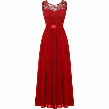 Women's Floral Lace Bridesmaid Dress A-line Swing Party Dress Short/Long Length