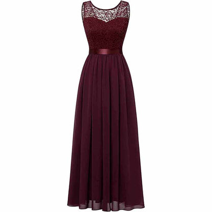 Women's Floral Lace Bridesmaid Dress A-line Swing Party Dress Short/Long Length