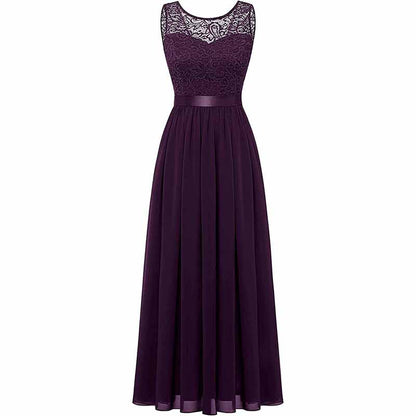 Women's Floral Lace Bridesmaid Dress A-line Swing Party Dress Short/Long Length