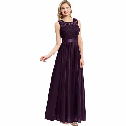Women's Floral Lace Bridesmaid Dress A-line Swing Party Dress Short/Long Length