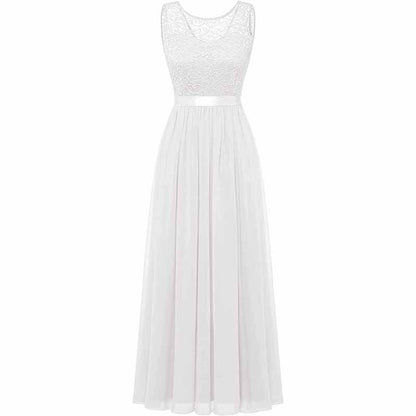 Women's Floral Lace Bridesmaid Dress A-line Swing Party Dress Short/Long Length