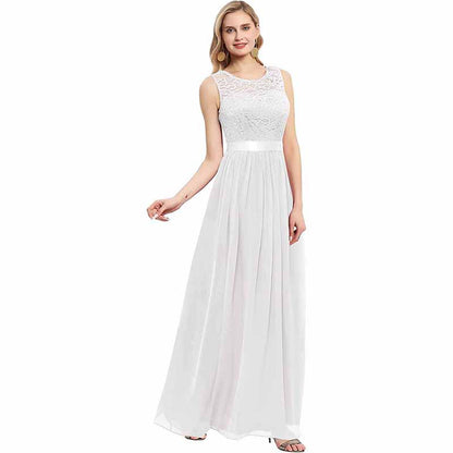 Women's Floral Lace Bridesmaid Dress A-line Swing Party Dress Short/Long Length