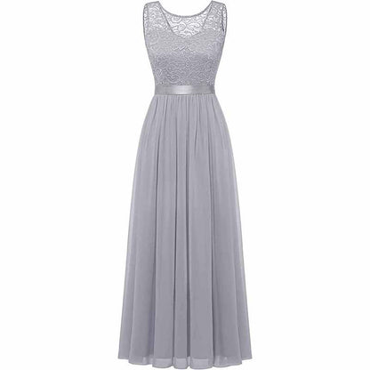 Women's Floral Lace Bridesmaid Dress A-line Swing Party Dress Short/Long Length