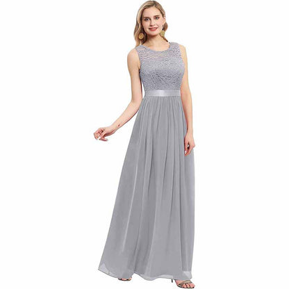Women's Floral Lace Bridesmaid Dress A-line Swing Party Dress Short/Long Length