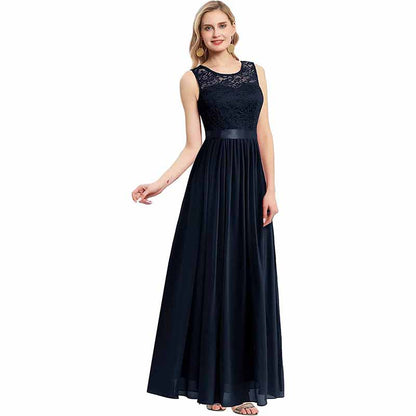 Women's Floral Lace Bridesmaid Dress A-line Swing Party Dress Short/Long Length