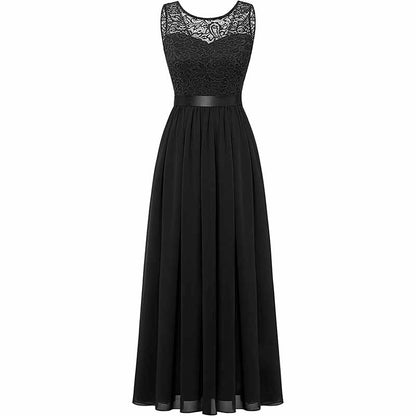 Women's Floral Lace Bridesmaid Dress A-line Swing Party Dress Short/Long Length