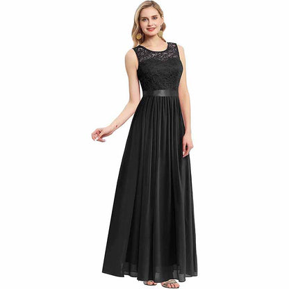 Women's Floral Lace Bridesmaid Dress A-line Swing Party Dress Short/Long Length