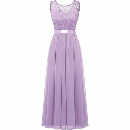 Women's Floral Lace Bridesmaid Dress A-line Swing Party Dress Short/Long Length