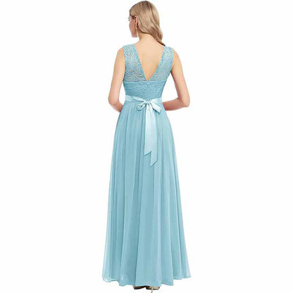 Women's Floral Lace Bridesmaid Dress A-line Swing Party Dress Short/Long Length