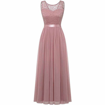 Women's Floral Lace Bridesmaid Dress A-line Swing Party Dress Short/Long Length