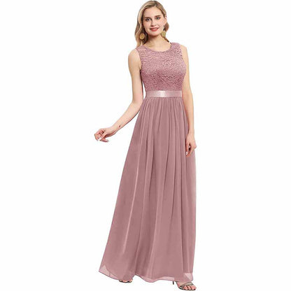 Women's Floral Lace Bridesmaid Dress A-line Swing Party Dress Short/Long Length