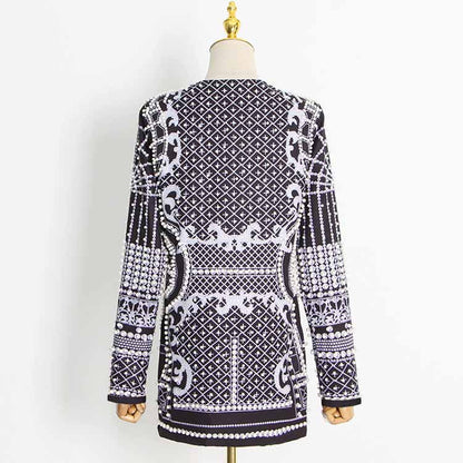 Women Long Sleeve Bubble Bead Blazer