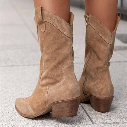 Women's Country Dress Boots Side Zipper Comfortable Booties