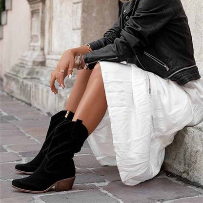 Women's Country Dress Boots Side Zipper Comfortable Booties