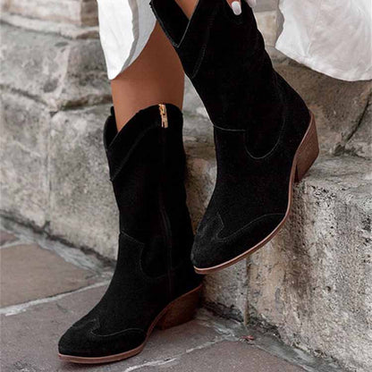 Women's Country Dress Boots Side Zipper Comfortable Booties