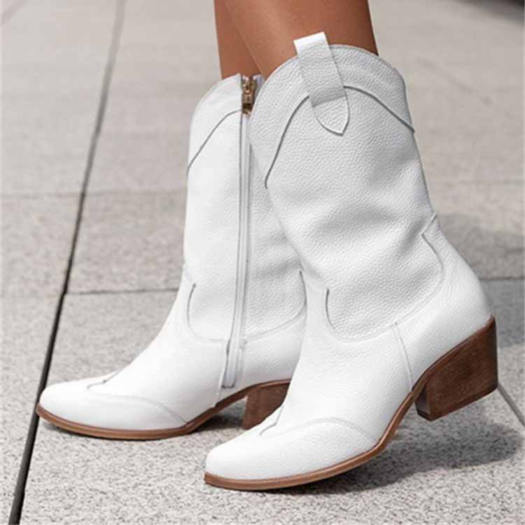 Women's Country Dress Boots Side Zipper Comfortable Booties