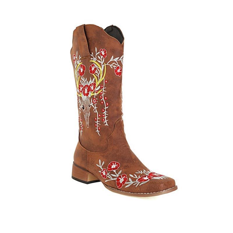 Women's Country Cowgirl Boots Embroidered Western Boots