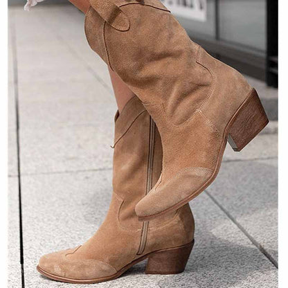Women's Country Dress Boots Side Zipper Comfortable Booties