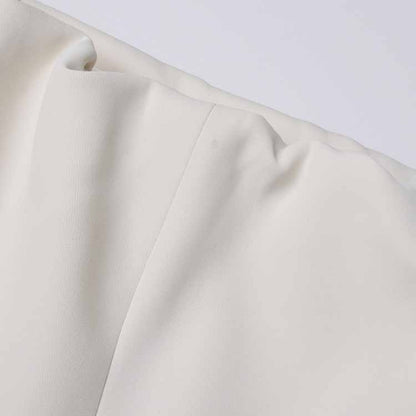 Women White Off-Shoulder Blazer Long Sleeves Coat