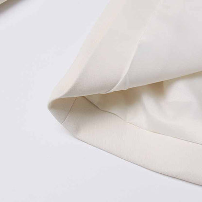 Women White Off-Shoulder Blazer Long Sleeves Coat