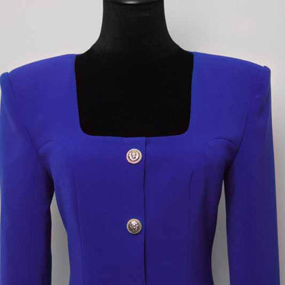 Women's Square Neck Mini Dress Long Sleeve Bodycon Dresses